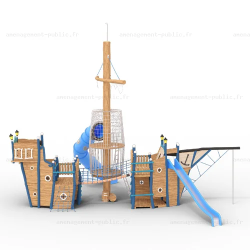 Brigatin de pirates pour aménagements ludiques en bois de robinier